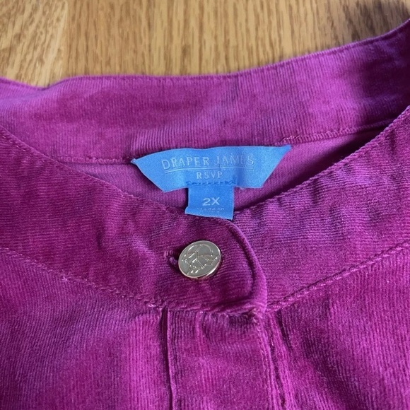DRAPER JAMES RSVP Long Sleeve Corduroy Raspberry Magenta Dress-Size 2X - Picture 4 of 9